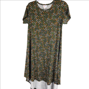 Patterned Green and Black Dress Size Extra Small